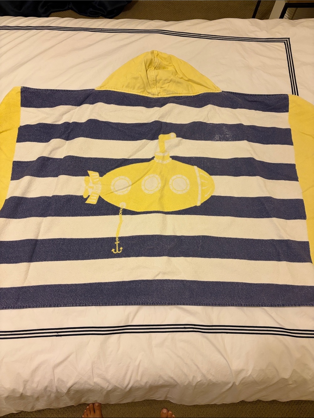 Pottery Barn Kids Hooded Towel - Submarine Stripe